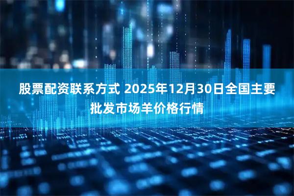 股票配资联系方式 2025年12月30日全国主要批发市场羊价格行情